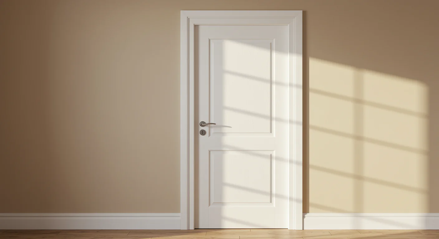 Repaired interior door with flawless finish and modern hardware, freshly painted and aligned by professional handyman